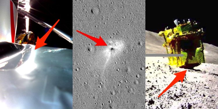 Space photos from 5 recent moon-landing missions show how tiny engineering errors can cause big problems, like crashing or landing sideways