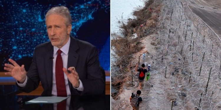 Jon Stewart says the Democrats have thrown values out the window in favor of fear-mongering about migrants